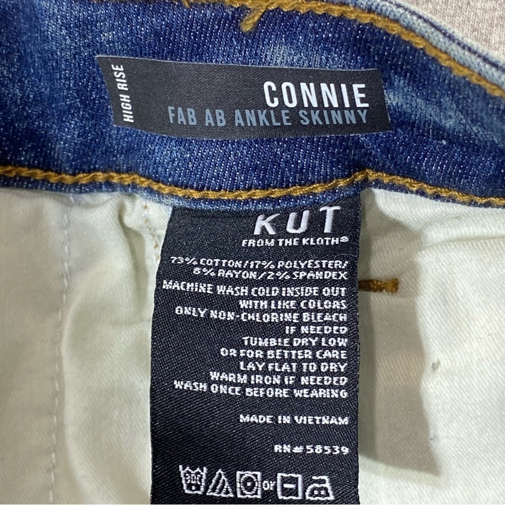 KUT From The Kloth Jeans Womens 2 Connie Fab AB Hi Rise Ankle Skinny Raw Hem - Picture 9 of 14